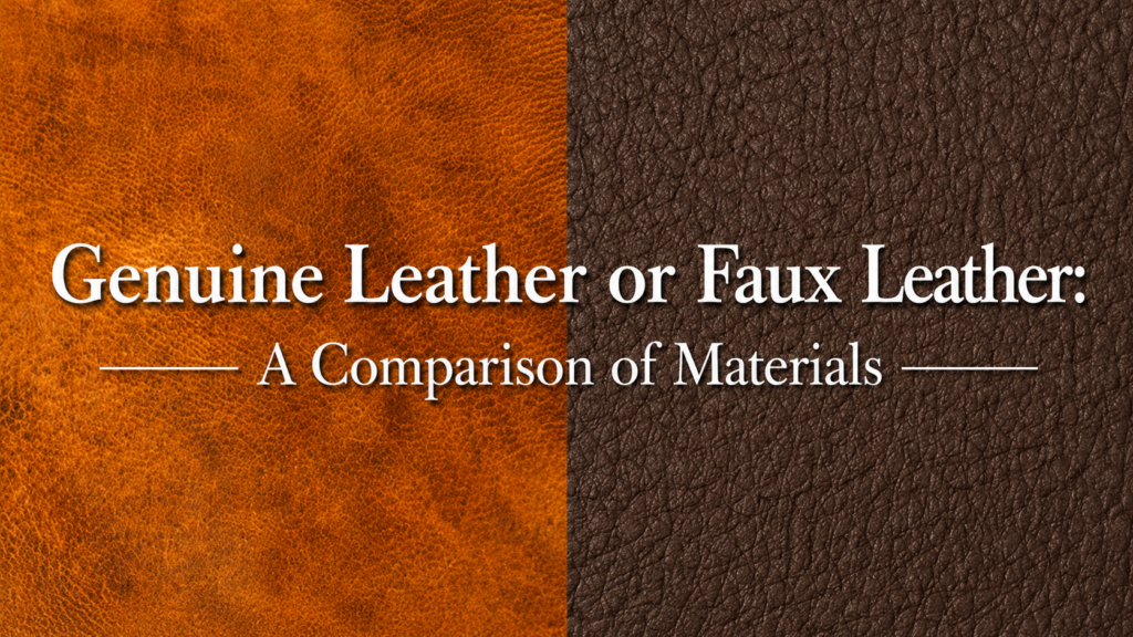 Comparison between genuine leather and faux leather materials